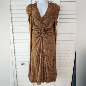 Diane Von Furstenberg Long Sleeve Rouched Stretch Dress